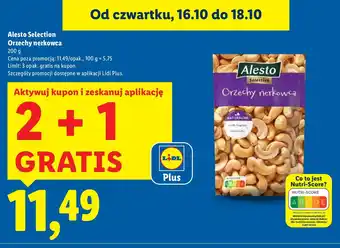 Lidl Orzechy nerkowca 2+1 GRATIS Alesto oferta