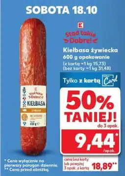 Kaufland Kiełbasa żywiecka 600 g opakowanie oferta