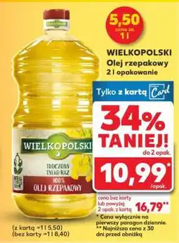 Kaufland WIELKOPOLSKI Olej rzepakowy 2 l opakowanie oferta