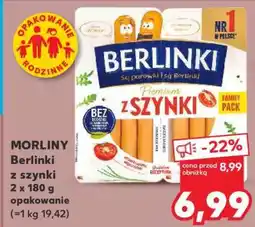 Kaufland MORLINY Berlinki z szynki 2 x 180 g opakowanie (=1 kg 19,42) oferta