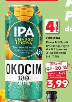 Kaufland OKOCIM Piwo 4,8% alk. IPA Mango Pigwa 4 x 0,5 l puszka oferta