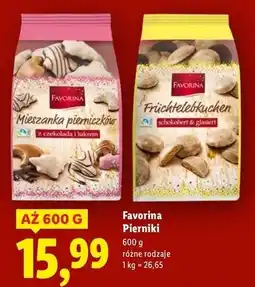 Lidl Pierniki mix w różnych kształtach i polewach Favorina oferta