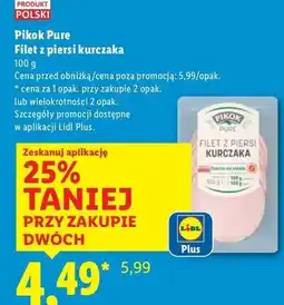 Lidl Filet z piersi kurczaka w plastrach Pikok Pure oferta