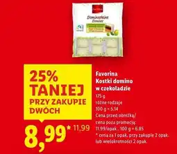Lidl Kostki domino biała czekolada i pistacje Favorina oferta