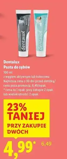 Lidl Pasta do zębów kokosowa Dentalux oferta