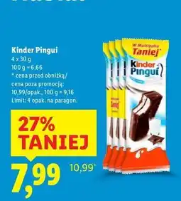 Lidl Baton mleczny Kinder Pingui oferta