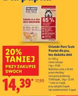 Lidl Pasztet mięsny 2 x kurczak i wołowina + drób jagnięcina Orlando Pure Taste oferta