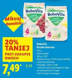 Lidl Kaszka mleczno-ryżowa waniliowa Bobovita oferta