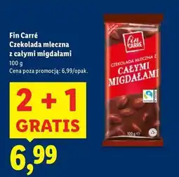 Lidl Czekolada mleczna z całymi migdałami Fin Carre oferta