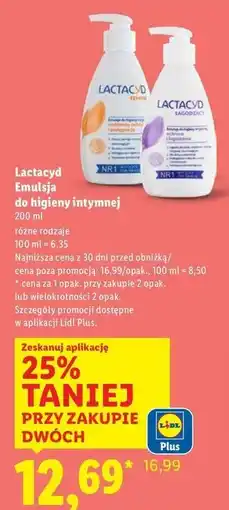 Lidl Emulsja do higieny intymnej łagodząca Lactacyd Femina oferta
