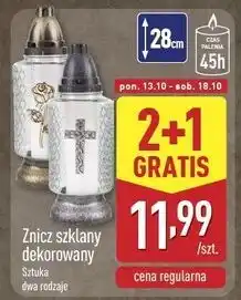 ALDI Znicz szklany dekorowany oferta