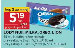 Stokrotka Lody Nuii, Milka, Oreo, Lion Nestle oferta