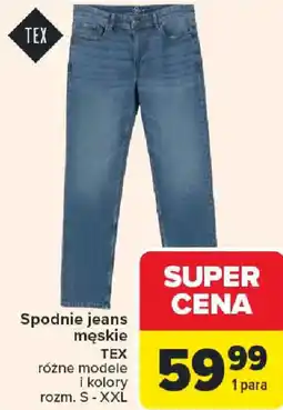 Carrefour Spodnie jeans męskie TEX oferta