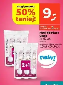Dealz Płatki kosmetyczne pure effect okrągłe Cleanic oferta