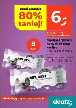 Dealz Rękawice nawilżane do mycia zwierząt oferta