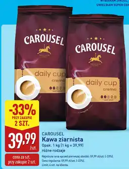 ALDI Kawa ziarnista Daily Cup Crema 1 kg Carousel oferta