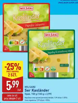 ALDI Ser Kasländer łagodny & orzechowy Milsani oferta