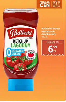 Biedronka Ketchup łagodny zero dodatku cukru Pudliszki oferta
