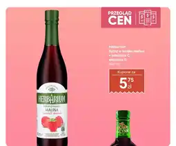 Biedronka Syrop o smaku maliny z witaminami C i D Herbarium oferta
