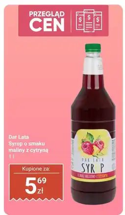 Biedronka Syrop o smaku maliny z cytryną Dar Lata oferta