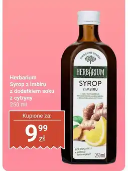 Biedronka Syrop z imbiru z dodatkiem soku z cytryny Herbarium oferta