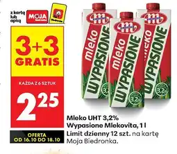 Biedronka Mleko UHT Wypasione 3,2% Mlekovita oferta