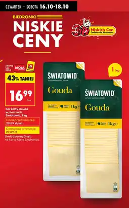 Biedronka Ser żółty Gouda w plastrach Światowid oferta