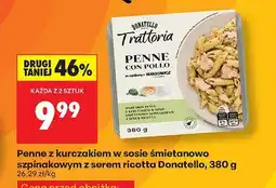 Biedronka Makaron Penne z kurczakiem w sosie śmietanowo-szpinakowym z serem ricotta Donatello oferta