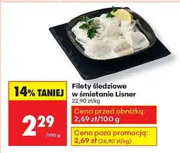 Biedronka Filety śledziowe w śmietanie Lisner oferta