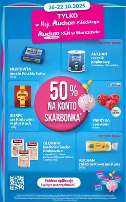 Auchan Kiełbasa krakowska sucha z filetem indyka Olewnik oferta