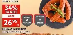 Auchan Kiełbasa czosknkowa wędzona Auchan oferta