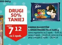 Auchan Karma dla kota z wołowiną i drobiem Purina Felix Fantastic Duo oferta