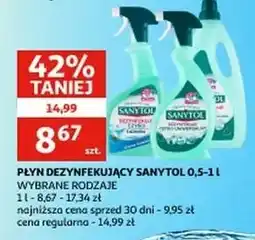 Auchan Płyn dezynfekuje i czyści podłogi inne powierzchnie eukaliptus Sanytol oferta
