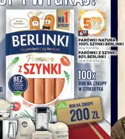 Stokrotka Market Parówki Natura 100% Szynki Berlinki oferta