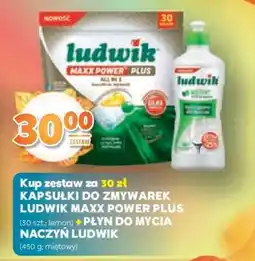 Stokrotka Market Kapsułki do zmywarek Ludwik Maxx Power Plus + Płyn do mycia naczyń Ludwik oferta