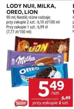 Stokrotka Market Lody Nuii, Milka, Oreo, Lion oferta