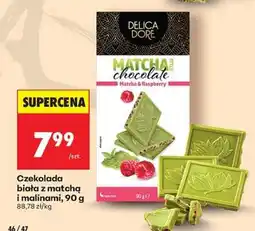 Biedronka Czekolada biała z matchą i malinami, 90 g oferta
