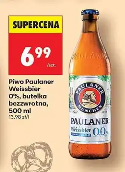 Biedronka Piwo Paulaner Weissbier 0%, butelka bezzwrotna, 500 ml oferta