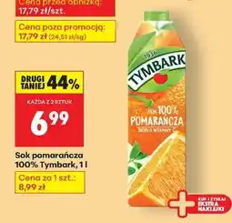 Biedronka Sok pomarańcza 100% Tymbark, 1 l oferta