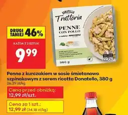Biedronka Penne z kurczakiem w sosie śmietanowo szpinakowym z serem ricotta Donatello, 380 g oferta
