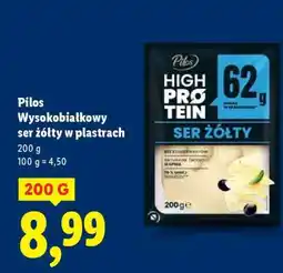 Lidl Pilos Wysokobiałkowy ser żółty, w plastrach oferta
