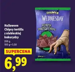Lidl HALLOWEEN Chipsy tortilla z niebieskiej kukurydzy oferta