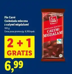Lidl Fin Carré Czekolada mleczna z całymi migdałami oferta