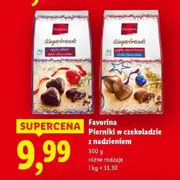 Lidl Favorina Pierniki w czekoladzie z nadzieniem oferta