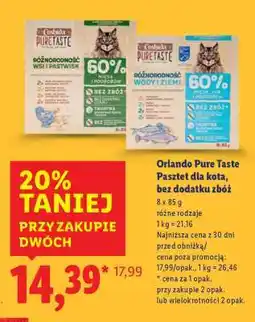Lidl Orlando Pure Taste Pasztet dla kota, bez dodatku zbóż oferta
