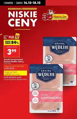 Biedronka Szynka konserwowa Kraina Wędlin oferta