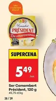 Biedronka Ser camembert do smarowania President oferta