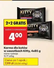 Biedronka Karma dla kota 2x łosoś w sosie indyk Kitty oferta