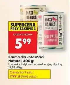 Biedronka Karma dla kota wołowina z jagnięciną Maxi Natural oferta