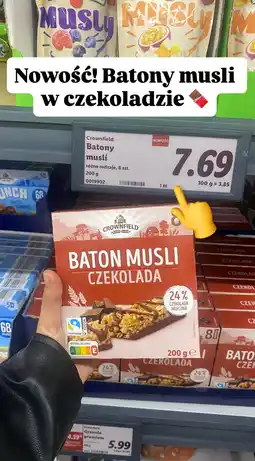 Lidl Baton musli w czekoladzie Crownfield oferta